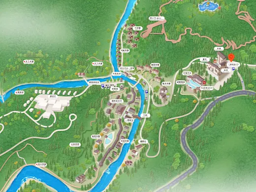 岳池结合景区手绘地图智慧导览和720全景技术，可以让景区更加“动”起来，为游客提供更加身临其境的导览体验。